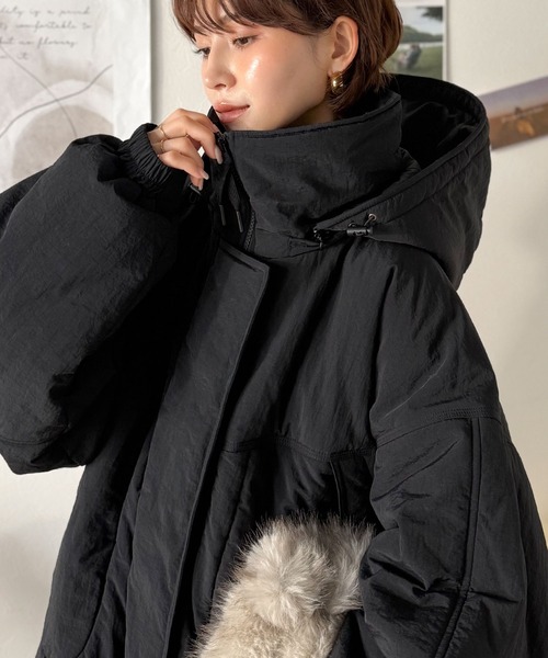 ハル　黒 中綿ブルゾンフード付き 楽天市場】【ブラックフライデー 2025 】早い者勝ち72H限定 20％OFF