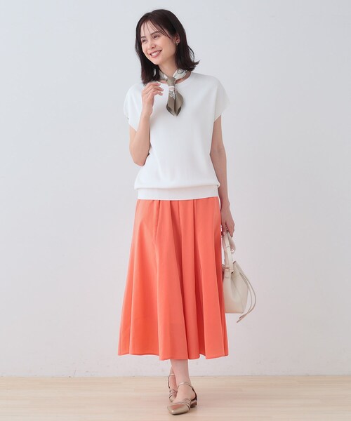 INDIVI（インディヴィ）の「【洗える／SETUP可能】フレンチスリーブ イージーニット（ニット/セーター・レディース・ホワイト/ブラック/ブラウン系その他・05/13/15 /34/38/19）」の7枚目の写真