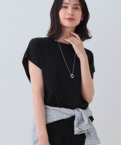 INDIVI（インディヴィ）の「【洗える／SETUP可能】フレンチスリーブ イージーニット（ニット/セーター・レディース・ホワイト/ブラック/ブラウン系その他・05/13/15 /34/38/19）」の9枚目の写真