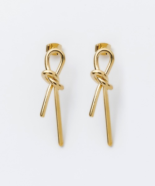 ciite' surgical stainless（シーテサージカルステンレス）の「【 金属アレルギー対応 】結びピアス  (両耳用) サージカルステンレス（ピアス（両耳用）・レディース・シルバー/ゴールド・FREE）」の3枚目の写真