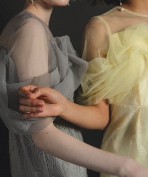 et.UNiVER Tornade pencil dress グレー Tornade pencil dress（ドレス）｜et.UNiVER（エトユニベール）の