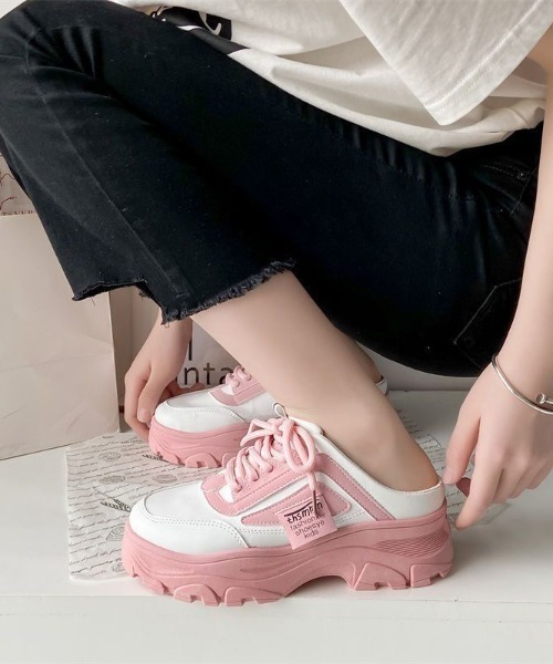 Teem Store（チームストア）の「配色サボスニーカー（スニーカー・レディース・ホワイト/ピンク/ブルー・38/36）」の15枚目の写真