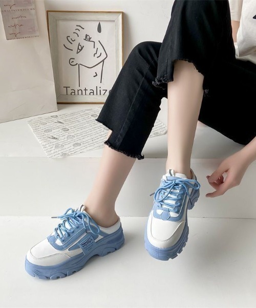 Teem Store（チームストア）の「配色サボスニーカー（スニーカー・レディース・ホワイト/ピンク/ブルー・38/36）」の12枚目の写真