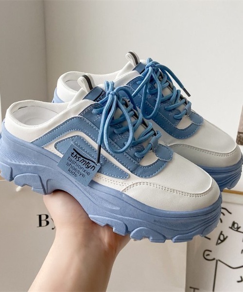 Teem Store（チームストア）の「配色サボスニーカー（スニーカー・レディース・ホワイト/ピンク/ブルー・38/36）」の13枚目の写真