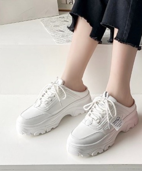 Teem Store（チームストア）の「配色サボスニーカー（スニーカー・レディース・ホワイト/ピンク/ブルー・38/36）」の6枚目の写真