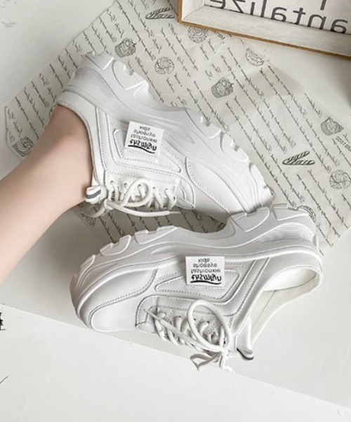 Teem Store（チームストア）の「配色サボスニーカー（スニーカー・レディース・ホワイト/ピンク/ブルー・38/36）」の7枚目の写真