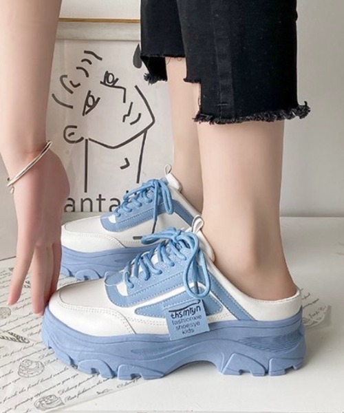 Teem Store（チームストア）の「配色サボスニーカー（スニーカー・レディース・ホワイト/ピンク/ブルー・38/36）」の14枚目の写真