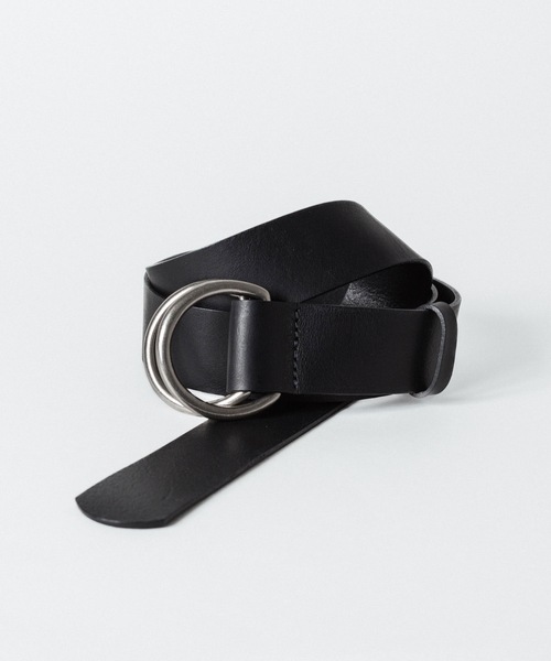 ato（アトウ）の「DOUBLE RING BELT（ベルト・メンズ・ブラック/ダークブラウン・フリー）」の2枚目の写真