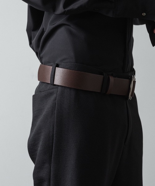 ato（アトウ）の「DOUBLE RING BELT（ベルト・メンズ・ブラック/ダークブラウン・フリー）」の7枚目の写真