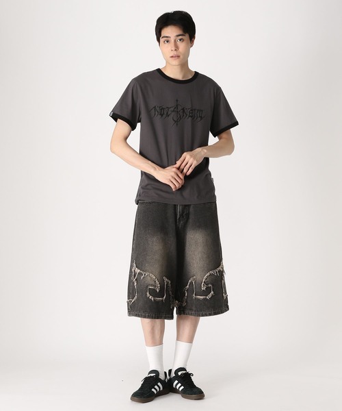 【UNISEX】NOT4NERD/アップリケデニムショーツ NOT4NERD(ノットフォーナード)の「【UNISEX】NOT4NERD