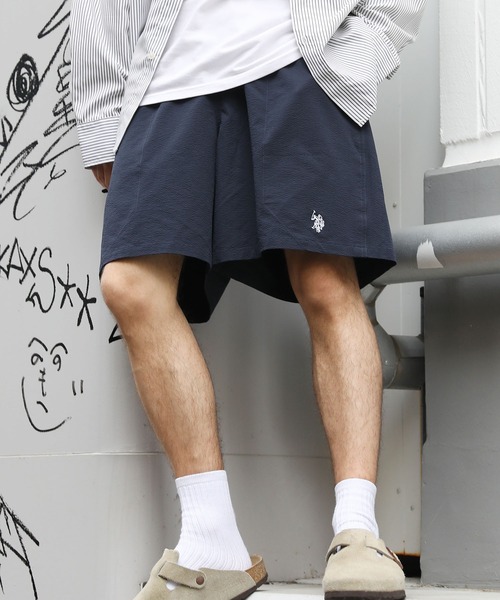 U.S. POLO ASSN.(ユーエスポロアッスン)の「U.S.POLO ASSN. 別注 ワンポイント刺繍バギーショーツ シアサッカー/ナイロン(その他パンツ・メンズ・ブラック系/グレー/カーキ/ブラック/ライトグレー/ネイビー/チャコール・XL/L/M/S)」の7枚目の写真