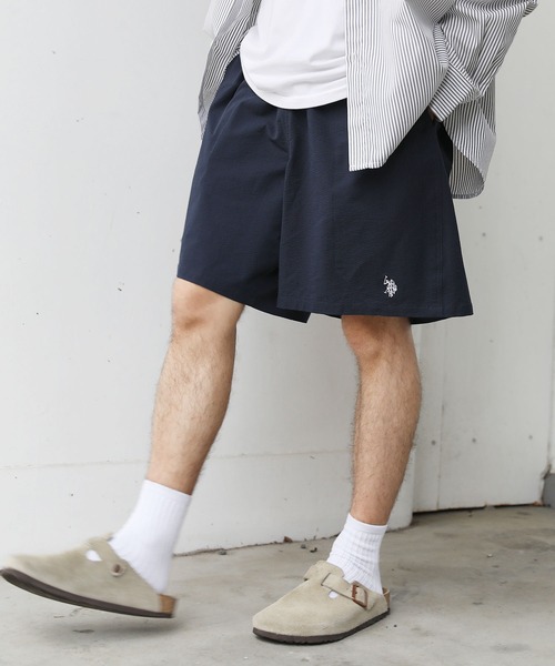 U.S. POLO ASSN.(ユーエスポロアッスン)の「U.S.POLO ASSN. 別注 ワンポイント刺繍バギーショーツ シアサッカー/ナイロン(その他パンツ・メンズ・ブラック系/グレー/カーキ/ブラック/ライトグレー/ネイビー/チャコール・XL/L/M/S)」の8枚目の写真