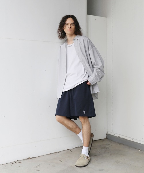 U.S. POLO ASSN.(ユーエスポロアッスン)の「U.S.POLO ASSN. 別注 ワンポイント刺繍バギーショーツ シアサッカー/ナイロン(その他パンツ・メンズ・ブラック系/グレー/カーキ/ブラック/ライトグレー/ネイビー/チャコール・XL/L/M/S)」の13枚目の写真