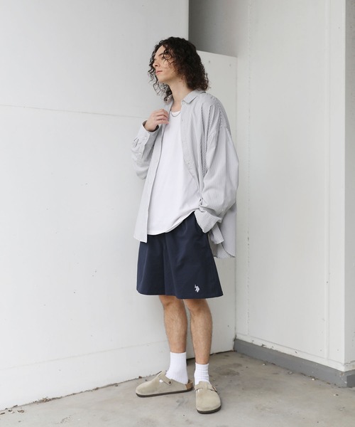 U.S. POLO ASSN.(ユーエスポロアッスン)の「U.S.POLO ASSN. 別注 ワンポイント刺繍バギーショーツ シアサッカー/ナイロン(その他パンツ・メンズ・ブラック系/グレー/カーキ/ブラック/ライトグレー/ネイビー/チャコール・XL/L/M/S)」の14枚目の写真