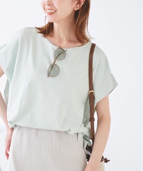 ROPE' PICNIC(ロペピクニック)の「マルチファンクション二の腕すっきり見えカットトップス(Tシャツ/カットソー・レディース・グリーン系その他/ブルー/クリーム/カーキ/ピンク/ブラック/ダークブラウン/オフホワイト・38)」の6枚目の写真