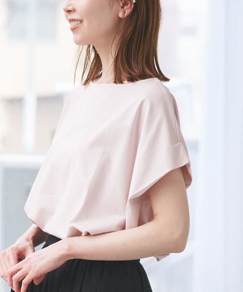 ROPE' PICNIC(ロペピクニック)の「マルチファンクション二の腕すっきり見えカットトップス(Tシャツ/カットソー・レディース・グリーン系その他/ブルー/クリーム/カーキ/ピンク/ブラック/ダークブラウン/オフホワイト・38)」の8枚目の写真