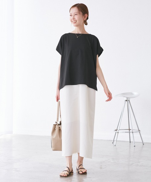 ROPE' PICNIC(ロペピクニック)の「マルチファンクション二の腕すっきり見えカットトップス(Tシャツ/カットソー・レディース・グリーン系その他/ブルー/クリーム/カーキ/ピンク/ブラック/ダークブラウン/オフホワイト・38)」の15枚目の写真