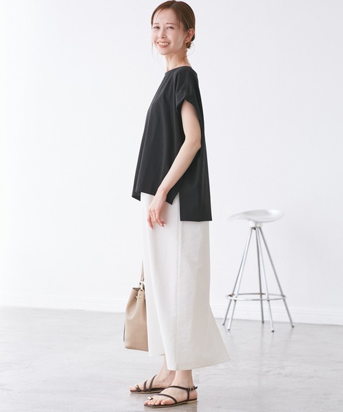 ROPE' PICNIC(ロペピクニック)の「マルチファンクション二の腕すっきり見えカットトップス(Tシャツ/カットソー・レディース・グリーン系その他/ブルー/クリーム/カーキ/ピンク/ブラック/ダークブラウン/オフホワイト・38)」の17枚目の写真