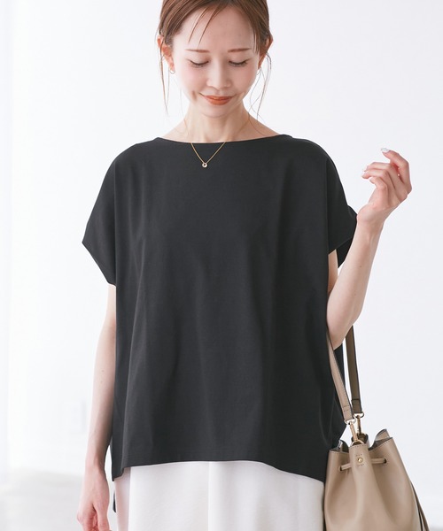 ROPE' PICNIC(ロペピクニック)の「マルチファンクション二の腕すっきり見えカットトップス(Tシャツ/カットソー・レディース・グリーン系その他/ブルー/クリーム/カーキ/ピンク/ブラック/ダークブラウン/オフホワイト・38)」の18枚目の写真