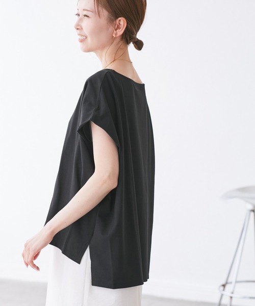 ROPE' PICNIC(ロペピクニック)の「マルチファンクション二の腕すっきり見えカットトップス(Tシャツ/カットソー・レディース・グリーン系その他/ブルー/クリーム/カーキ/ピンク/ブラック/ダークブラウン/オフホワイト・38)」の19枚目の写真