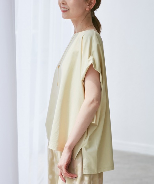 ROPE' PICNIC(ロペピクニック)の「マルチファンクション二の腕すっきり見えカットトップス(Tシャツ/カットソー・レディース・グリーン系その他/ブルー/クリーム/カーキ/ピンク/ブラック/ダークブラウン/オフホワイト・38)」の13枚目の写真