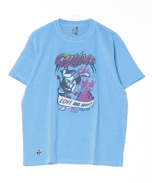 CHUMS（チャムス）の「CHUMS/チャムス 半袖Tシャツ フロントプリント CH01-2533（Tシャツ/カットソー・メンズ・サックスブルー/ブルーグリーン/ブラック/オフホワイト・M/L/XL）」の22枚目の写真