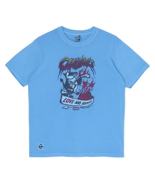 CHUMS（チャムス）の「CHUMS/チャムス 半袖Tシャツ フロントプリント CH01-2533（Tシャツ/カットソー・メンズ・サックスブルー/ブルーグリーン/ブラック/オフホワイト・M/L/XL）」の14枚目の写真
