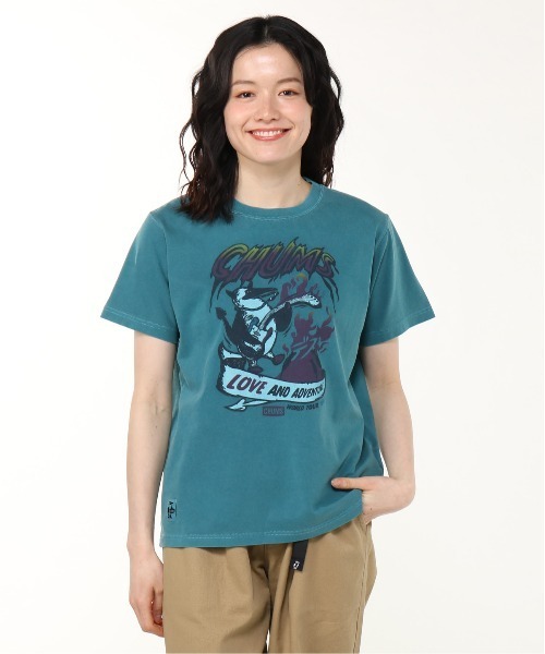 CHUMS（チャムス）の「CHUMS/チャムス 半袖Tシャツ フロントプリント CH01-2533（Tシャツ/カットソー・メンズ・サックスブルー/ブルーグリーン/ブラック/オフホワイト・M/L/XL）」の16枚目の写真