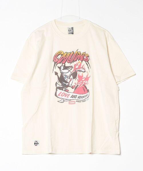 CHUMS（チャムス）の「CHUMS/チャムス 半袖Tシャツ フロントプリント CH01-2533（Tシャツ/カットソー・メンズ・サックスブルー/ブルーグリーン/ブラック/オフホワイト・M/L/XL）」の20枚目の写真