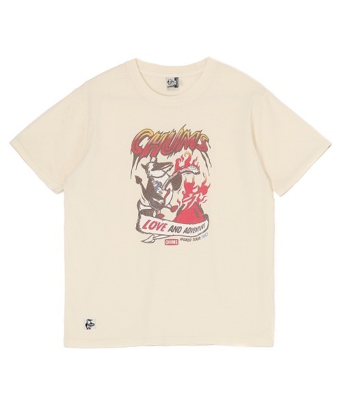 CHUMS（チャムス）の「CHUMS/チャムス 半袖Tシャツ フロントプリント CH01-2533（Tシャツ/カットソー・メンズ・サックスブルー/ブルーグリーン/ブラック/オフホワイト・M/L/XL）」の7枚目の写真