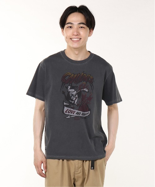 CHUMS（チャムス）の「CHUMS/チャムス 半袖Tシャツ フロントプリント CH01-2533（Tシャツ/カットソー・メンズ・サックスブルー/ブルーグリーン/ブラック/オフホワイト・M/L/XL）」の9枚目の写真