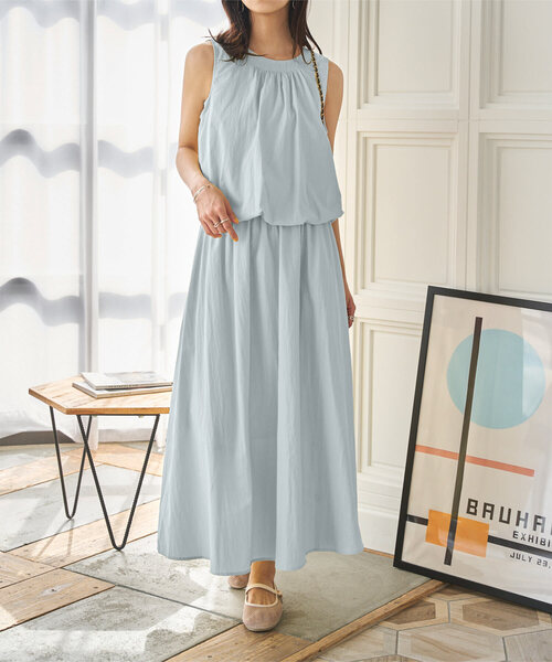 KOBE LETTUCE（コウベレタス）の「バルーンセットアップ（セットアップ・レディース・サックスブルー/イエロー/ホワイト・M）」の2枚目の写真