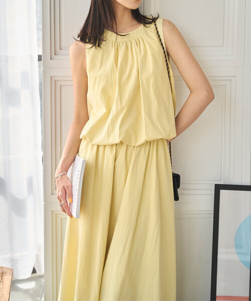 KOBE LETTUCE（コウベレタス）の「バルーンセットアップ（セットアップ・レディース・サックスブルー/イエロー/ホワイト・M）」の3枚目の写真