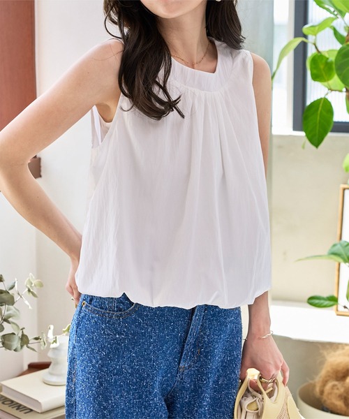 KOBE LETTUCE（コウベレタス）の「バルーンセットアップ（セットアップ・レディース・サックスブルー/イエロー/ホワイト・M）」の4枚目の写真