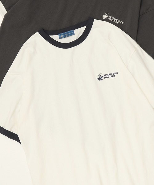 BEVERLY HILLS POLO CLUB（ビバリーヒルズポロクラブ）の「【BEVERLY HILLS POLO CLUB/ビバリーヒルズポロクラブ】ロゴ刺繍 半袖Tシャツ（Tシャツ/カットソー・メンズ・ネイビー/ホワイト系1/ホワイト系2/ブラック系1/ブラック系2/ブラック系3・LL/M/L）」の3枚目の写真
