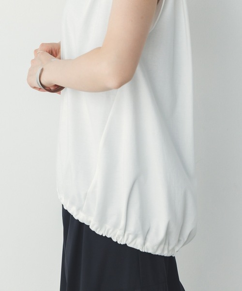hunch(ハンチ)の「裾バルーン フレンチTシャツ(Tシャツ/カットソー・レディース・ブラック/オフホワイト/ライトイエロー・FREE)」の10枚目の写真