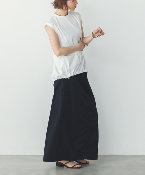 hunch(ハンチ)の「裾バルーン フレンチTシャツ(Tシャツ/カットソー・レディース・ブラック/オフホワイト/ライトイエロー・FREE)」の14枚目の写真