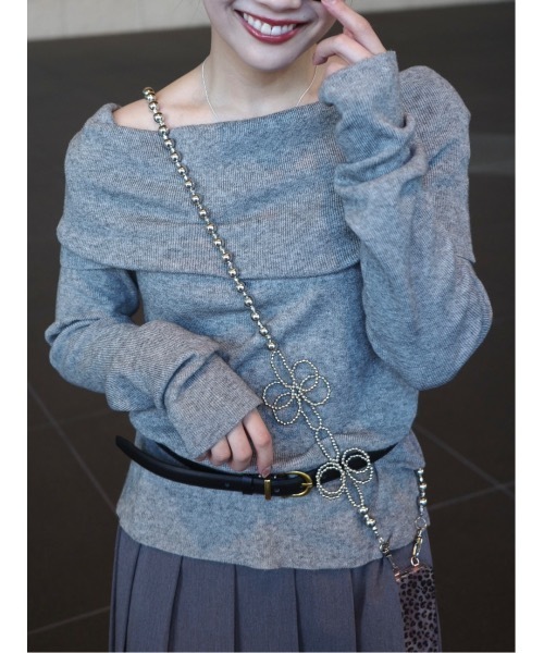 JUMELLE（ジュメロ）の「【Casselini】フラワービーズモバイルショルダー（スマホグッズ・レディース・シルバー・FREE）」の4枚目の写真