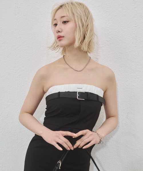 ENVYM(アンビー)の「【Aimi×ENVYM】ベーシックフェイクレザーベルト(ベルト・レディース・ブラック・FREE)」の2枚目の写真