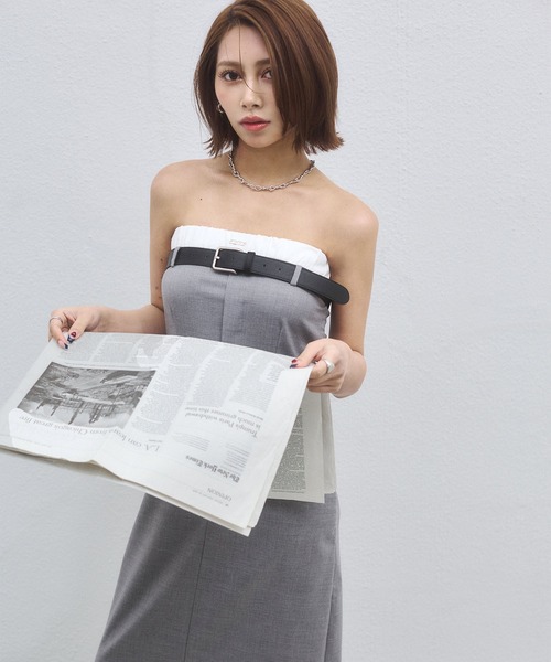 ENVYM(アンビー)の「【Aimi×ENVYM】ベーシックフェイクレザーベルト(ベルト・レディース・ブラック・FREE)」の6枚目の写真