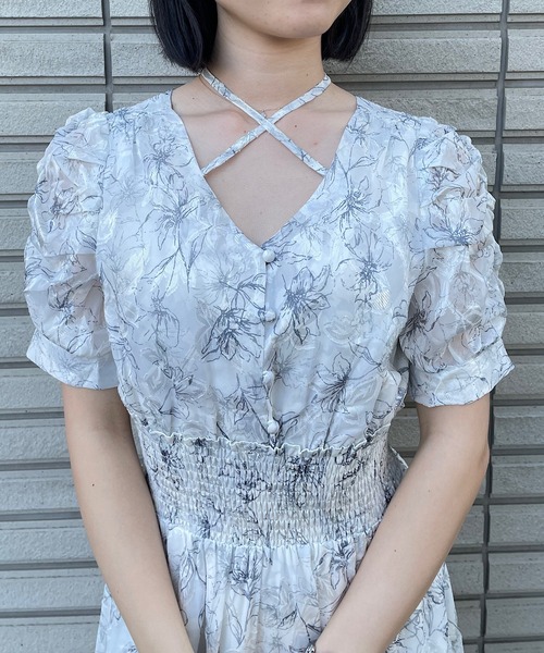 NOMAE(ノーマエ)の「クロスストラップFlowerワンピース(ワンピース・レディース・パープル系その他/ホワイト系その他/ピンク系その他/ブルー系その他・FREE)」の15枚目の写真