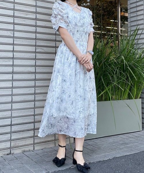 NOMAE(ノーマエ)の「クロスストラップFlowerワンピース(ワンピース・レディース・パープル系その他/ホワイト系その他/ピンク系その他/ブルー系その他・FREE)」の16枚目の写真