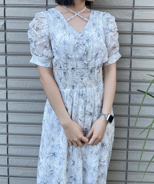 NOMAE(ノーマエ)の「クロスストラップFlowerワンピース(ワンピース・レディース・パープル系その他/ホワイト系その他/ピンク系その他/ブルー系その他・FREE)」の20枚目の写真