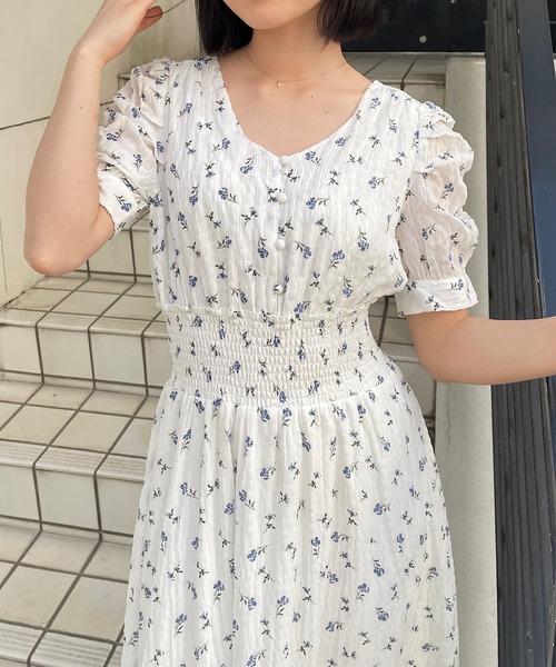 NOMAE(ノーマエ)の「クロスストラップFlowerワンピース(ワンピース・レディース・パープル系その他/ホワイト系その他/ピンク系その他/ブルー系その他・FREE)」の12枚目の写真
