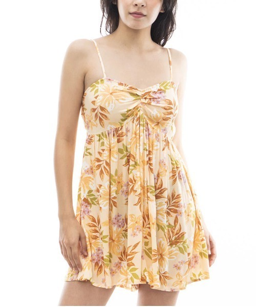 BILLABONG（ビラボン）の「【BILLABONG/ビラボン】24SS DAY GLOW/レトロテイスト花柄エアリーワンピース風ロンパース（サロペット/オーバーオール・レディース・ピンク系その他/バーガンディー・SMALL）」の3枚目の写真