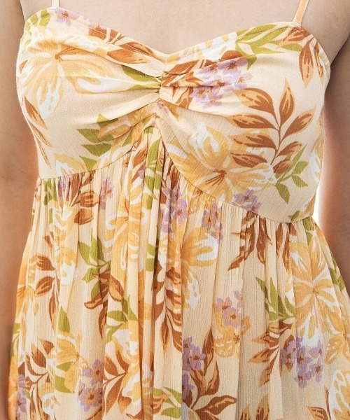 BILLABONG（ビラボン）の「【BILLABONG/ビラボン】24SS DAY GLOW/レトロテイスト花柄エアリーワンピース風ロンパース（サロペット/オーバーオール・レディース・ピンク系その他/バーガンディー・SMALL）」の6枚目の写真