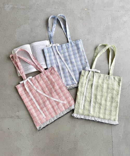 セール】フリルチェックトートバッグ（トートバッグ）｜SOLLON