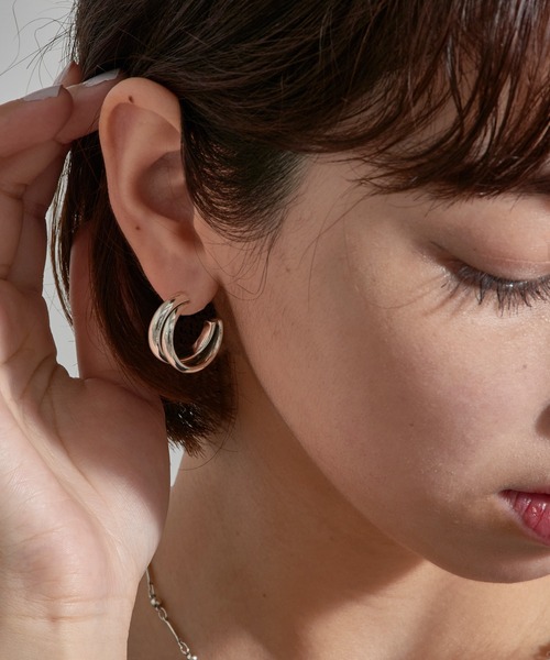 PHILIPPE AUDIBERT（フィリップ オーディベール）の「【PHILIPPE AUDIBERT】Leoville earring S brass silver plated BO6644:AR　ピアス（ピアス（両耳用）・レディース・シルバー・FREE）」の3枚目の写真