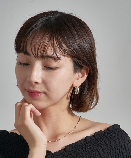 PHILIPPE AUDIBERT（フィリップ オーディベール）の「【PHILIPPE AUDIBERT】Leoville earring S brass silver plated BO6644:AR　ピアス（ピアス（両耳用）・レディース・シルバー・FREE）」の6枚目の写真