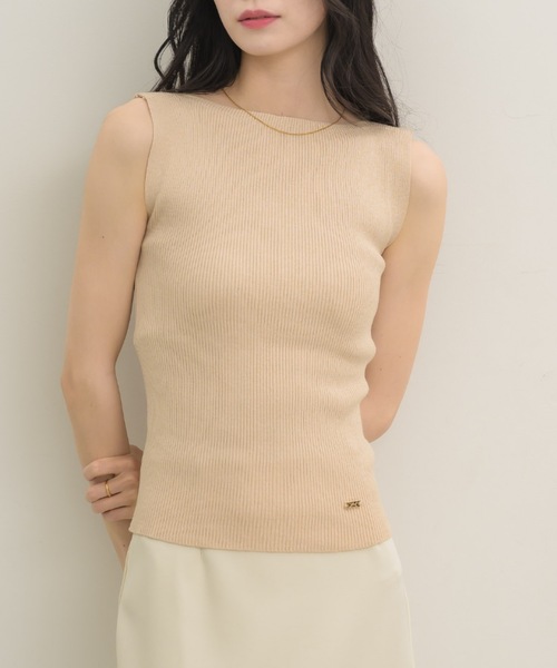 NEUNA（ヌナ）の「ラインタンク（タンクトップ・レディース・ベージュ/ブラック・FREE）」の2枚目の写真